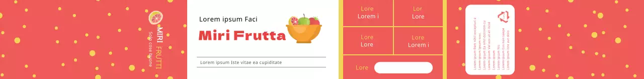 Confezione bento con frutta illustrata a fantasia rosa