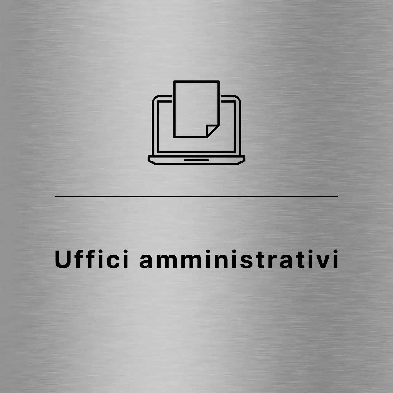 Ogni nome di luogo con un'icona semplice, nera e legata alla scuola.