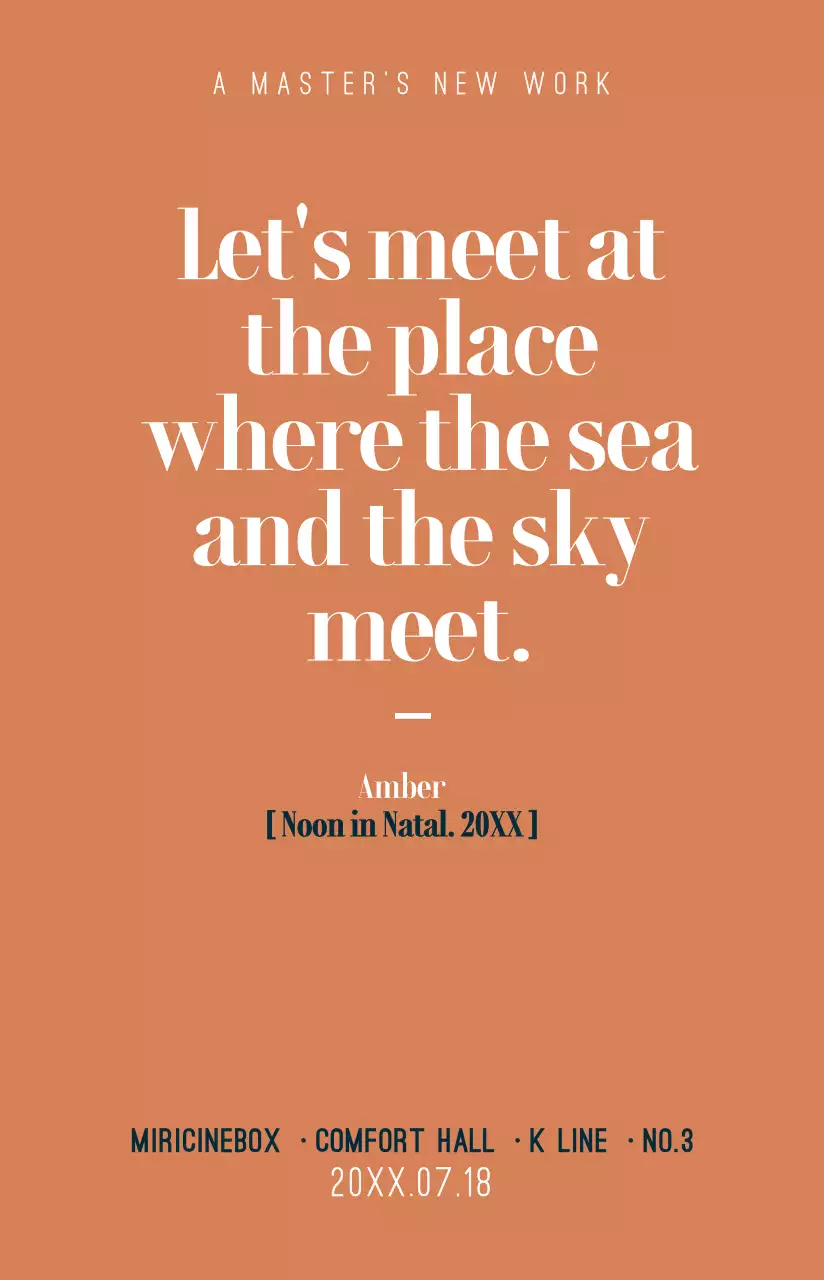 Poster film dengan kutipan film yang emosional dalam warna-warna lembut