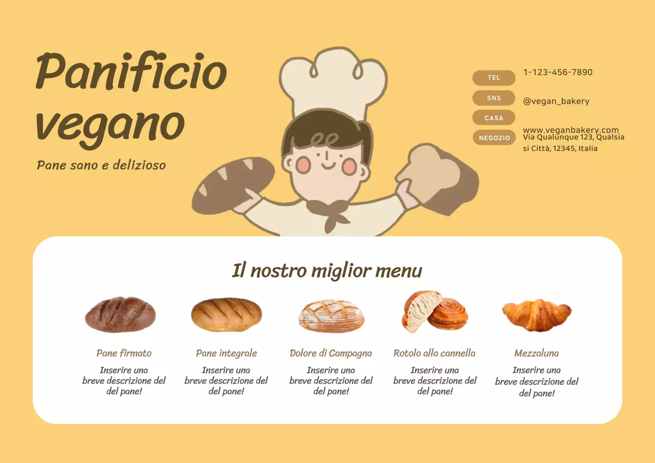 Giallo Carino ChefPersonaggio Panificio CartolinaPostcard