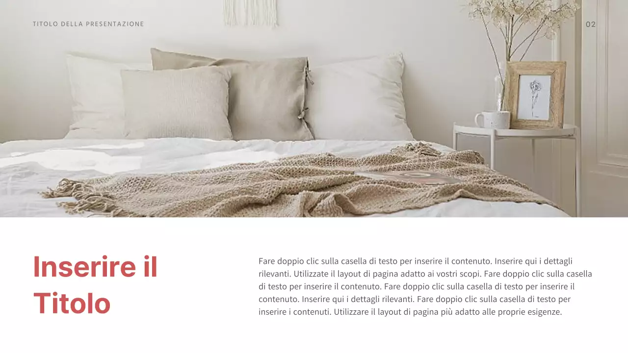 Presentare diversi layout in tonalità rosse e tranquillizzanti