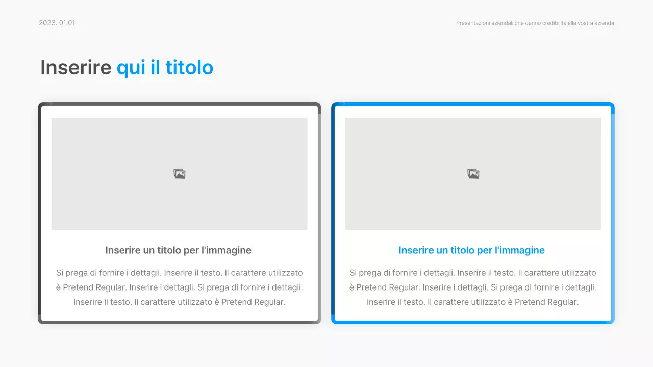 Relazione aziendale con uno stile moderno a gradiente in blu e bianco