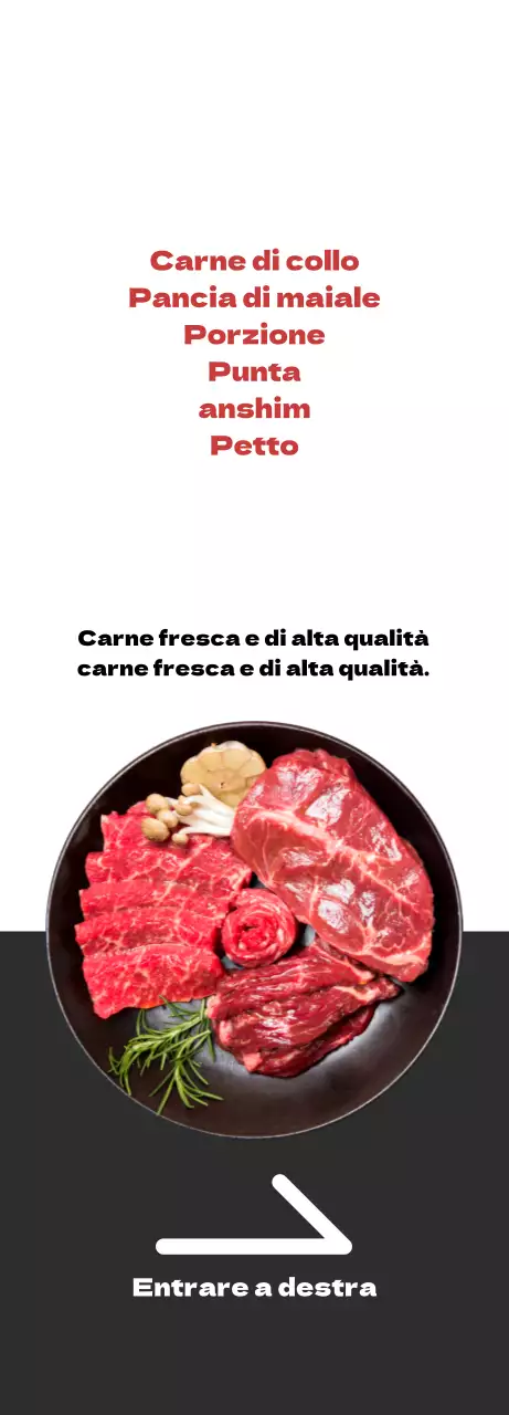 Promuovete la vostra macelleria con un look pulito in bianco e grigio