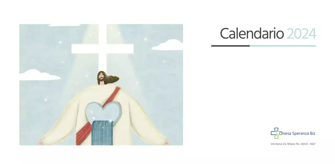 Calendario della chiesa con calde illustrazioni