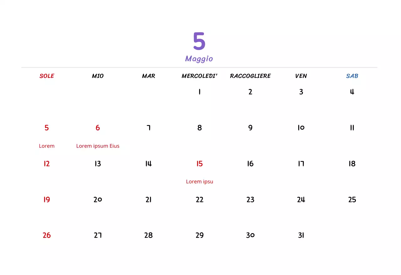 Calendario di Capodanno con simpatiche illustrazioni