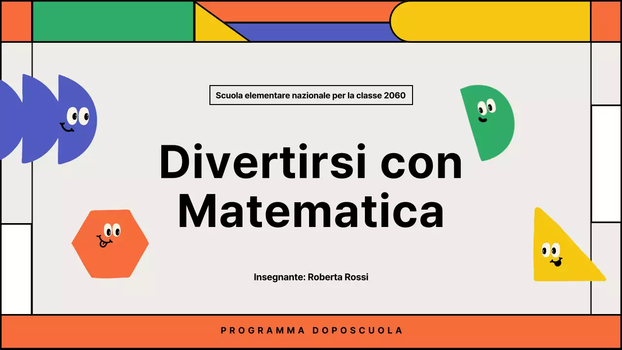 Proposta di corsi di matematica ludica per il doposcuola con forme geometriche colorate