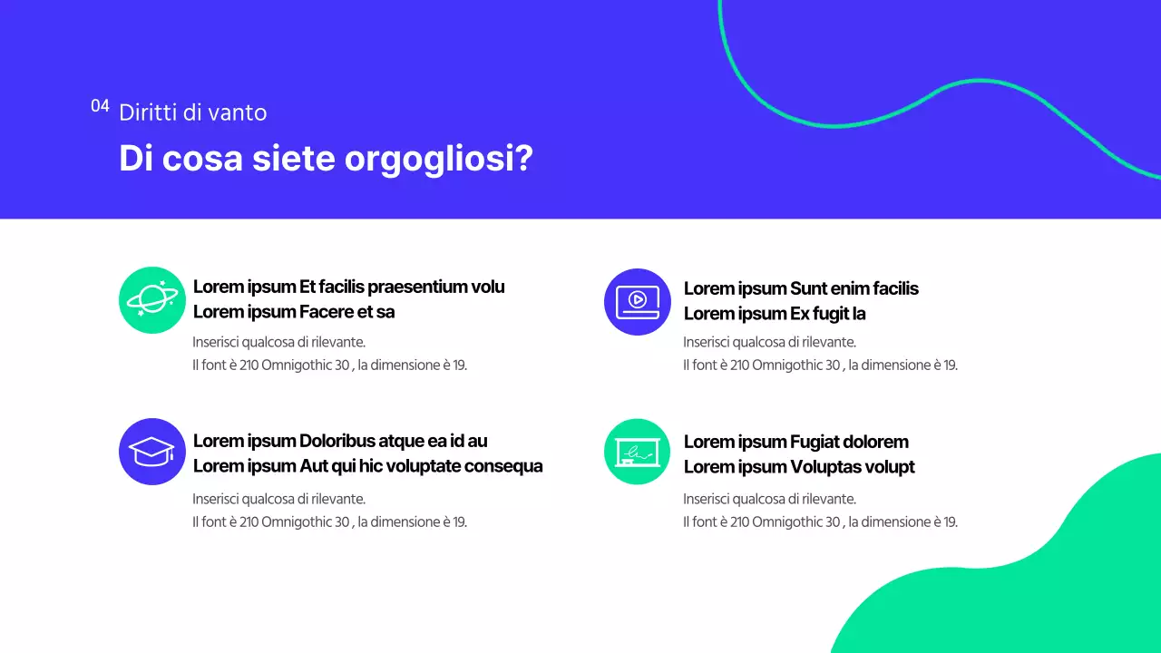 Una moderna presentazione del dipartimento di relazioni pubbliche dell'università in bianco e blu