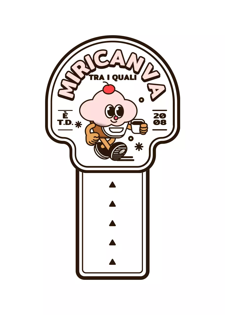 Simpatico logo in stile cupcake rotondo rosa e marrone per una caffetteria