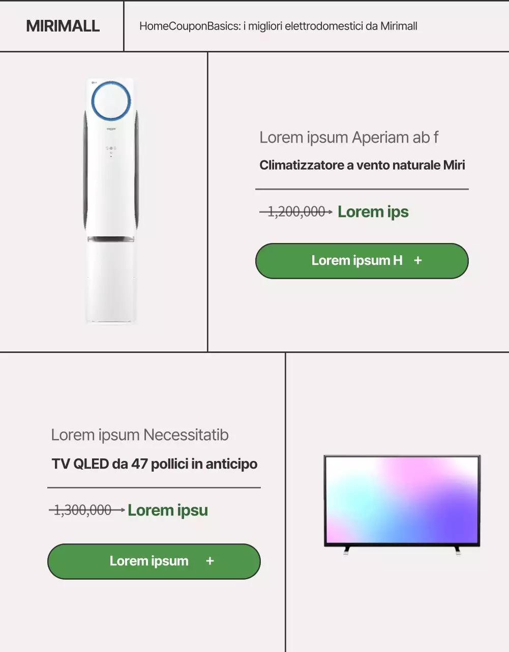 Mobili estivi in beige e verde