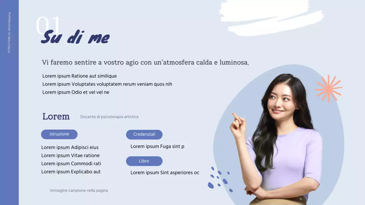 Portafoglio per istruttori di psicoterapia artistica in blu e azzurro