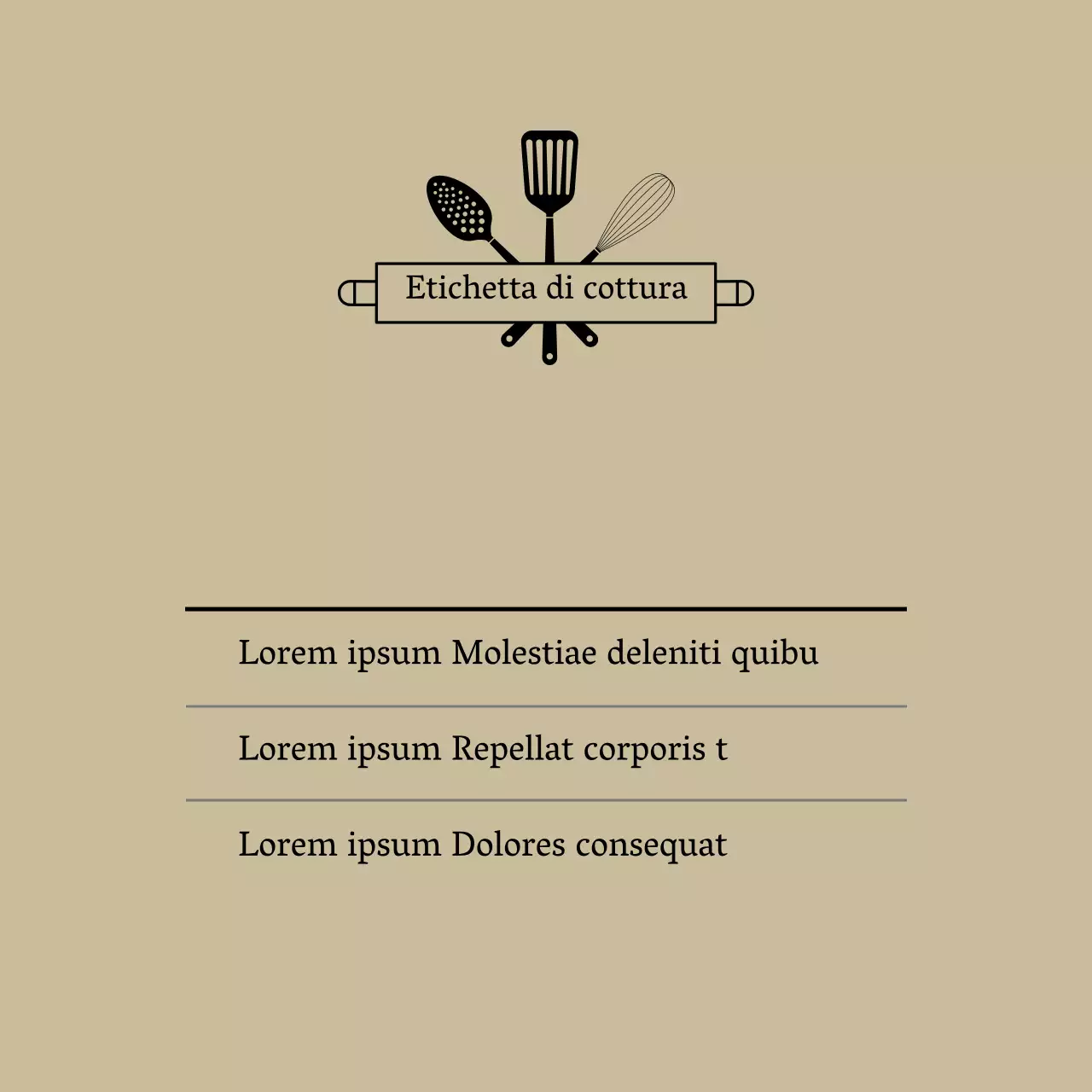 Icona Beige Etichetta da cucina semplice