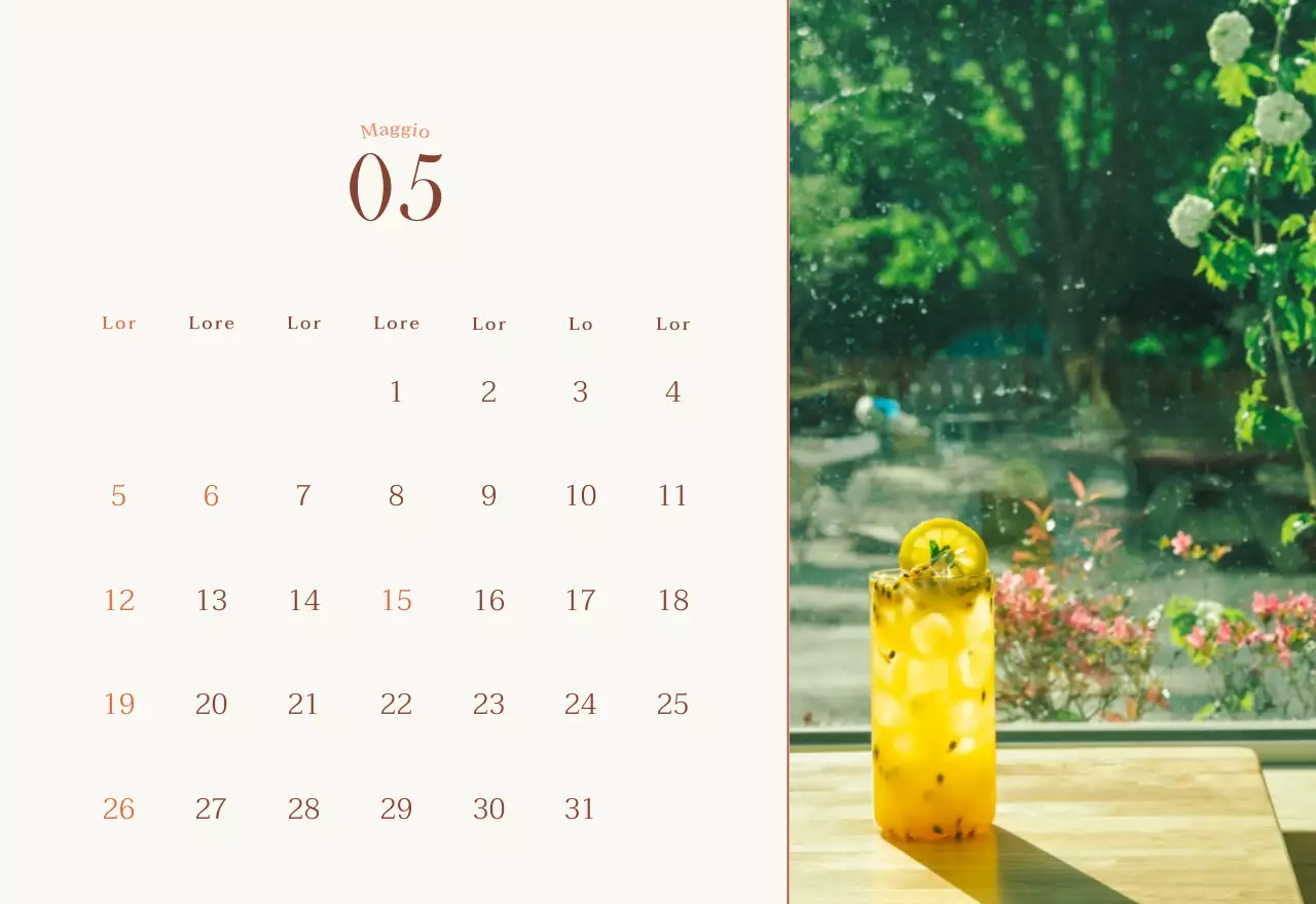 Layout fotografico di un caffè emozionale in beige e marrone