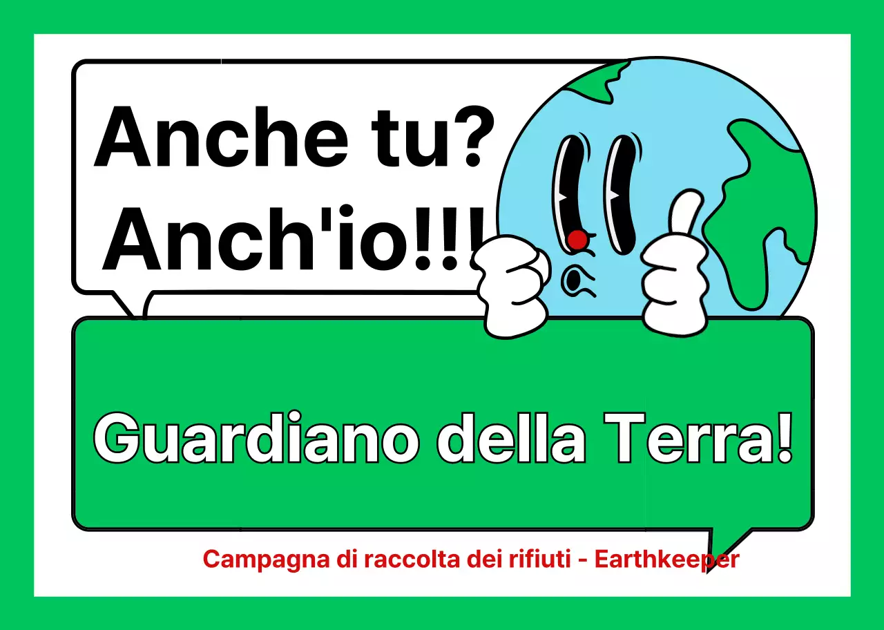 Promuovete una campagna ambientale con una simpatica illustrazione della Terra in bianco e verde.
