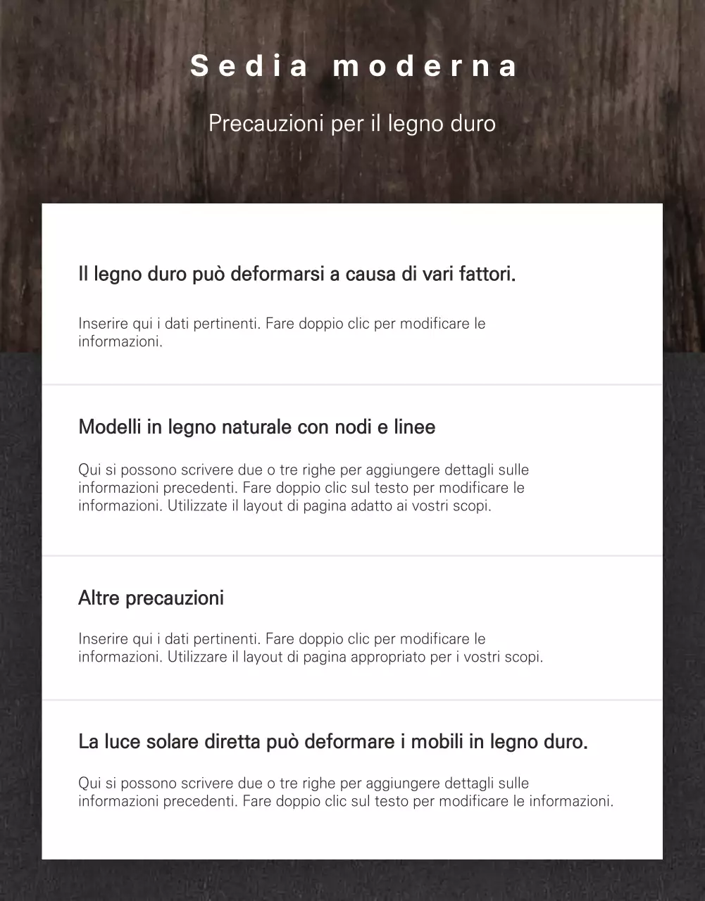 Semplice sedia moderna in grigio e marrone