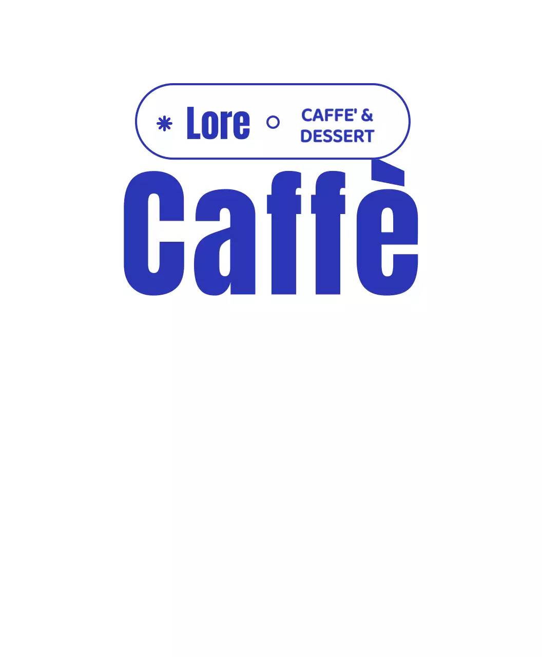 Blu navy e bianco tazza carino carattere caffè stile negozio logo