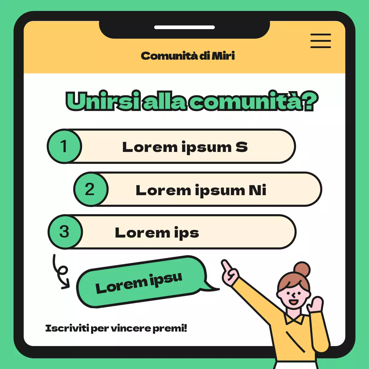 Promuovere una semplice piattaforma comunitaria verde e gialla