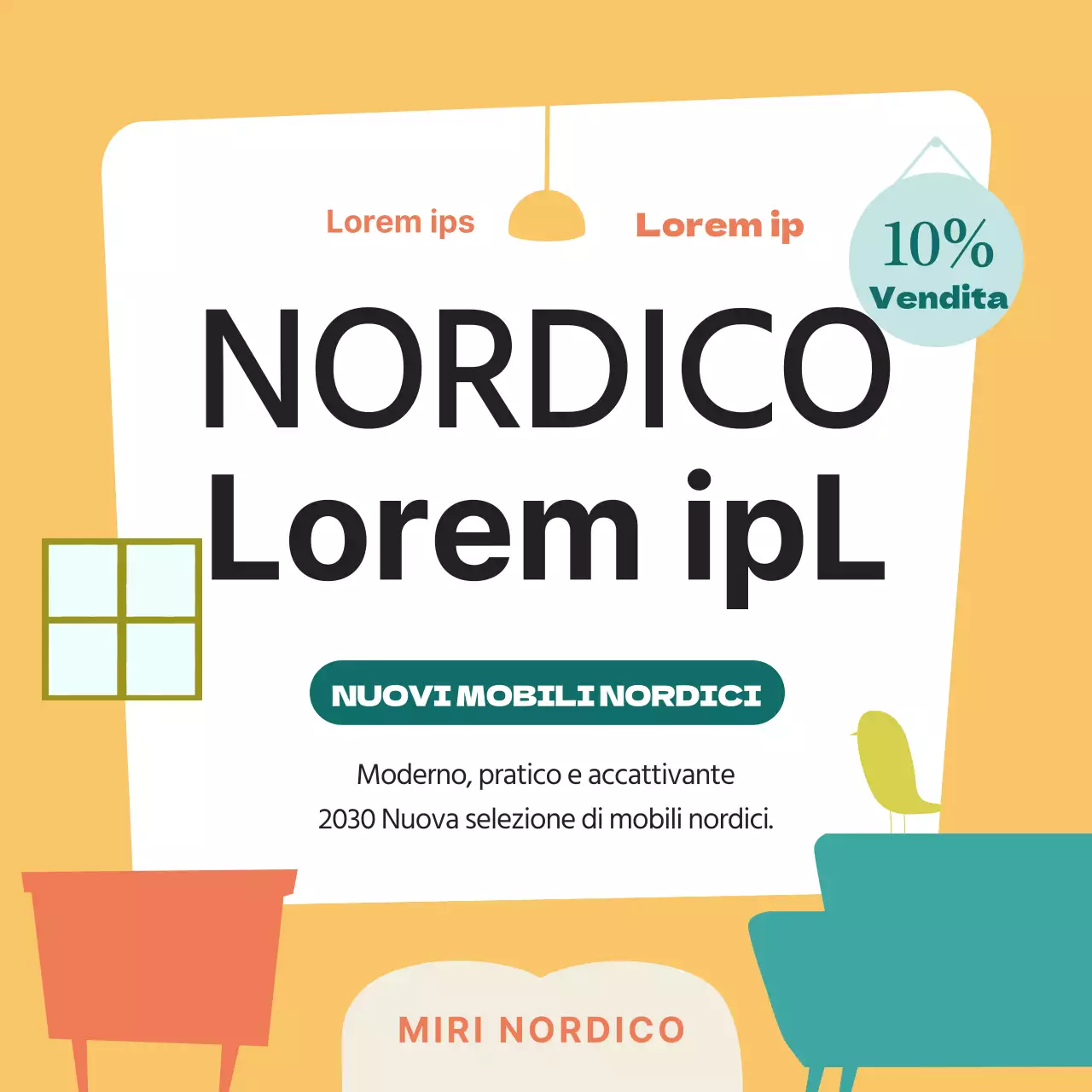 Una selezione di interni puliti e tranquillizzanti in arancione vintage.