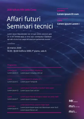 Promuovere un seminario tecnico in blu-rosa