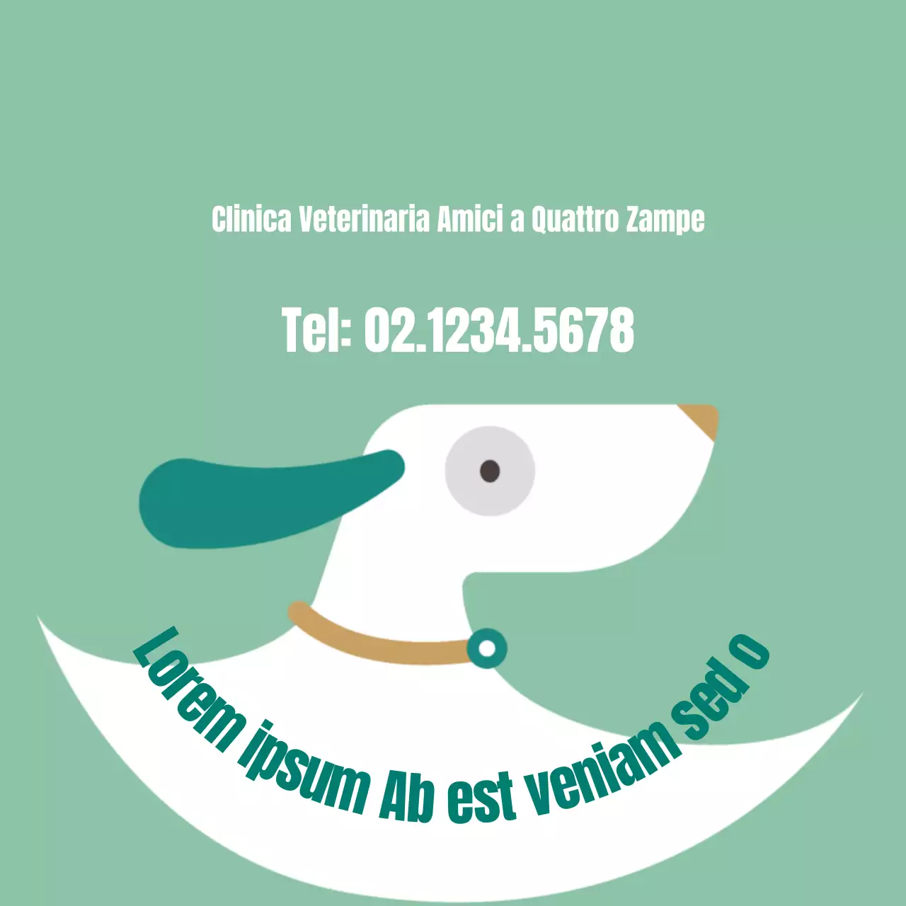 Etichetta veterinaria illustrata semplice di zecca