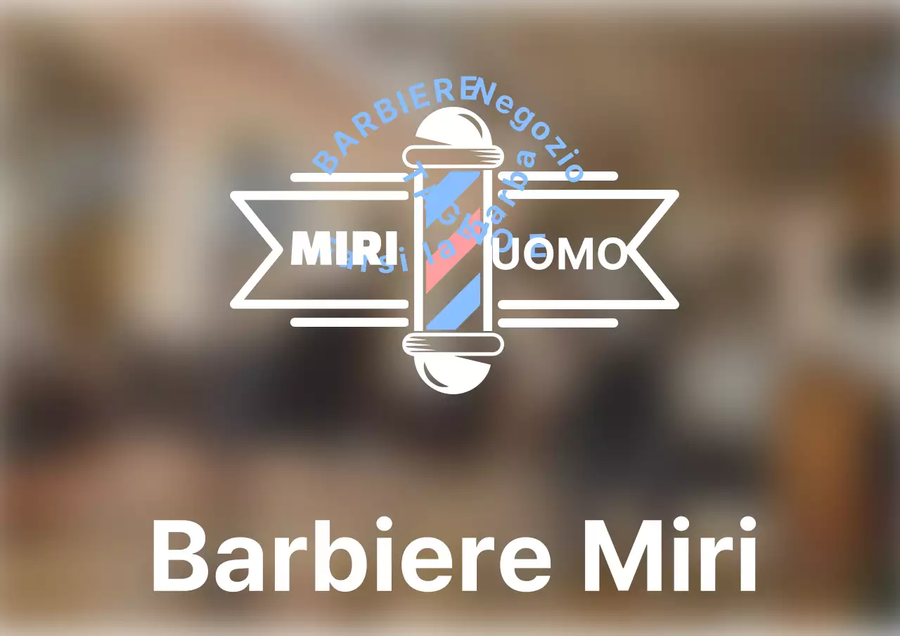 Design da barbiere con illustrazioni pulite in bianco e blu