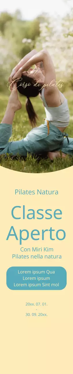 Promuovere una lezione di Pilates con uno sfondo giallo