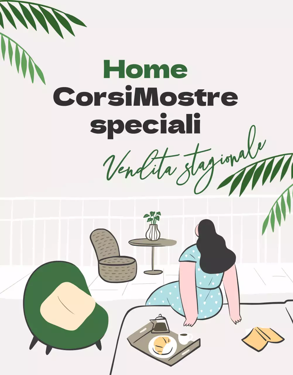 Mobili estivi in beige e verde