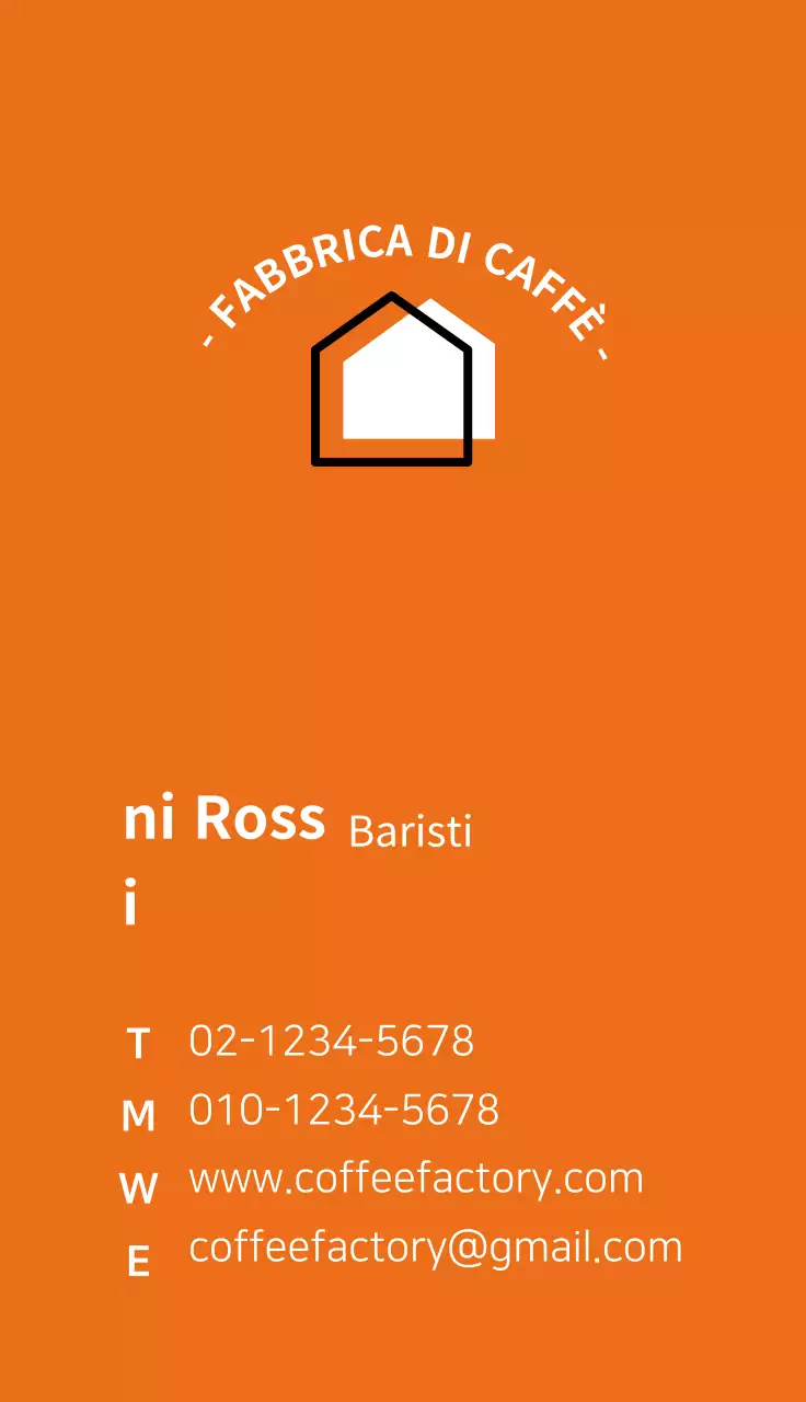 Biglietto da visita per barista