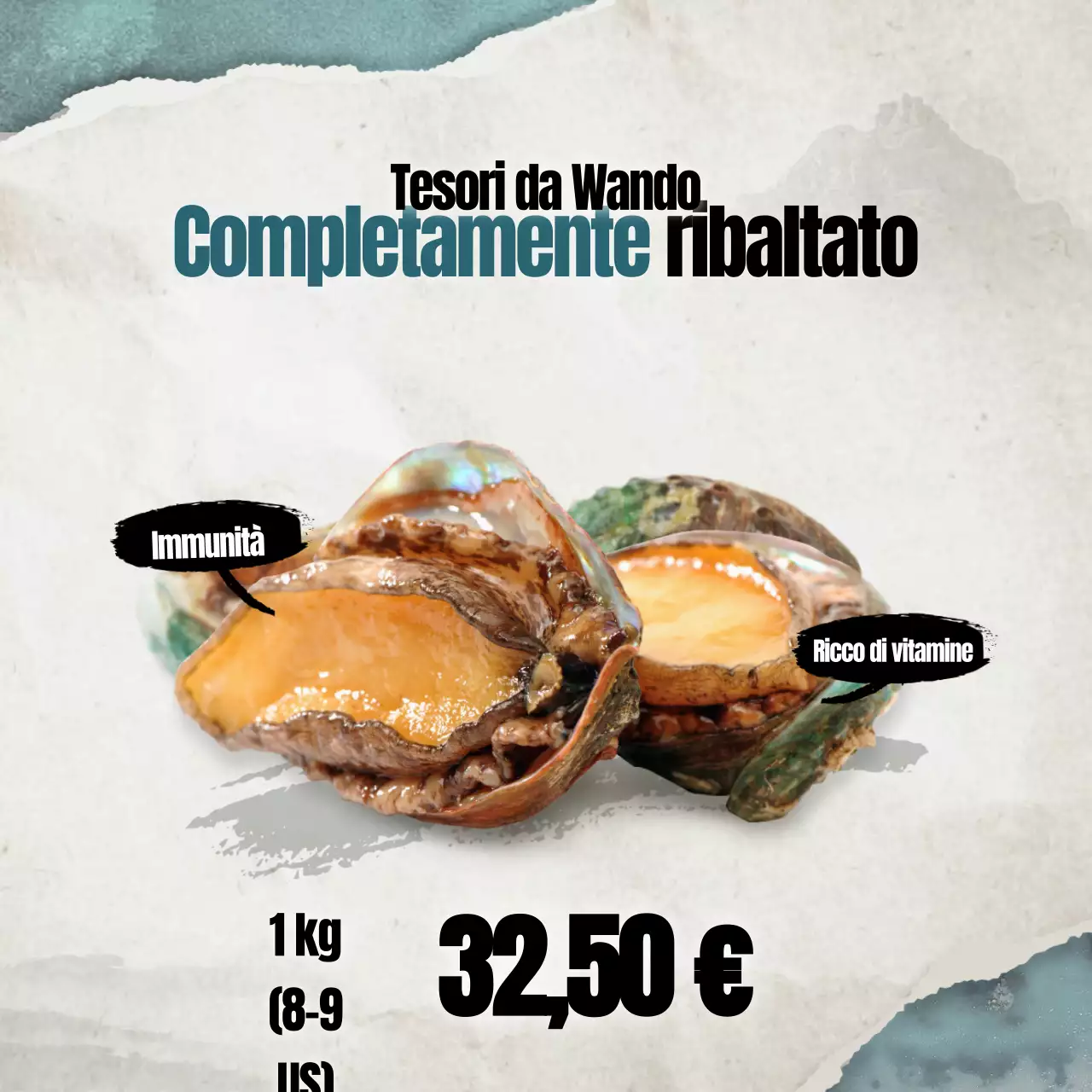 Frutti di mare con un concetto tradizionale sbiadito