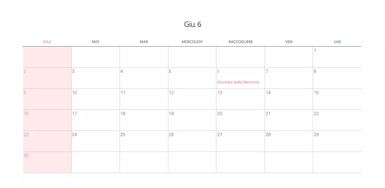 Calendario della chiesa con calde illustrazioni