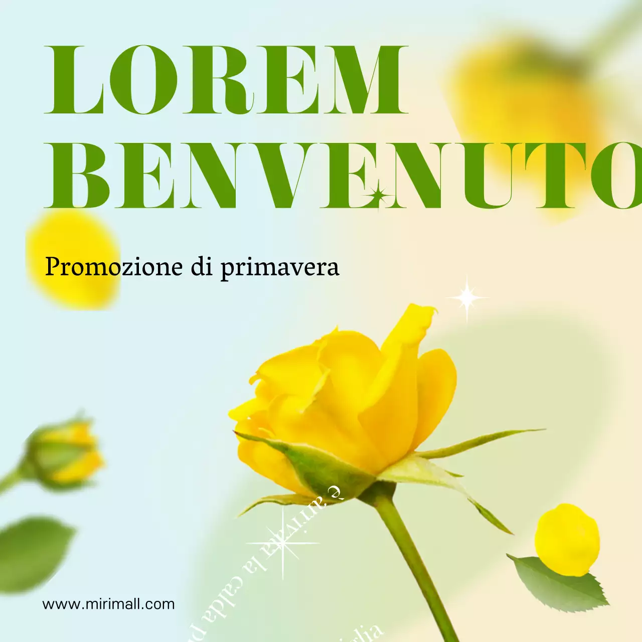 Un evento primaverile fresco, verde e giallo