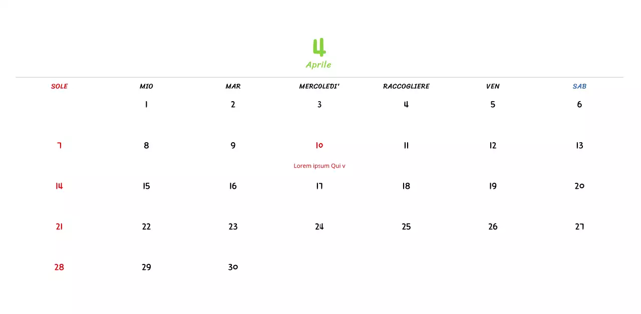 Calendario di Capodanno con simpatiche illustrazioni al tratto