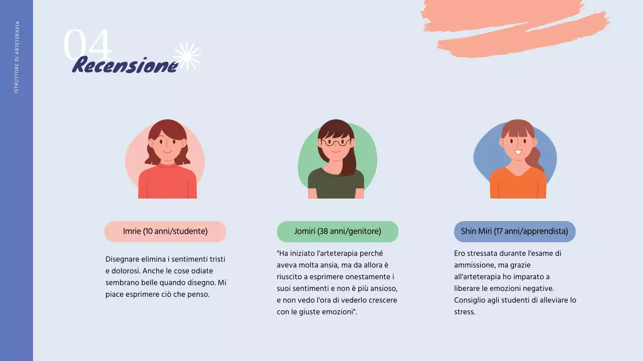 Portafoglio per istruttori di psicoterapia artistica in blu e azzurro