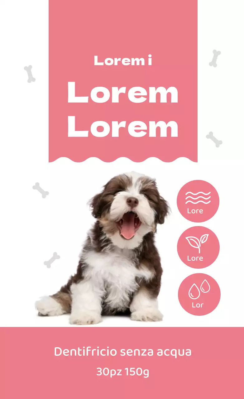 Etichette rosa per dentifricio