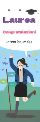 Illustrazione verde viola Celebrazione di laurea carino