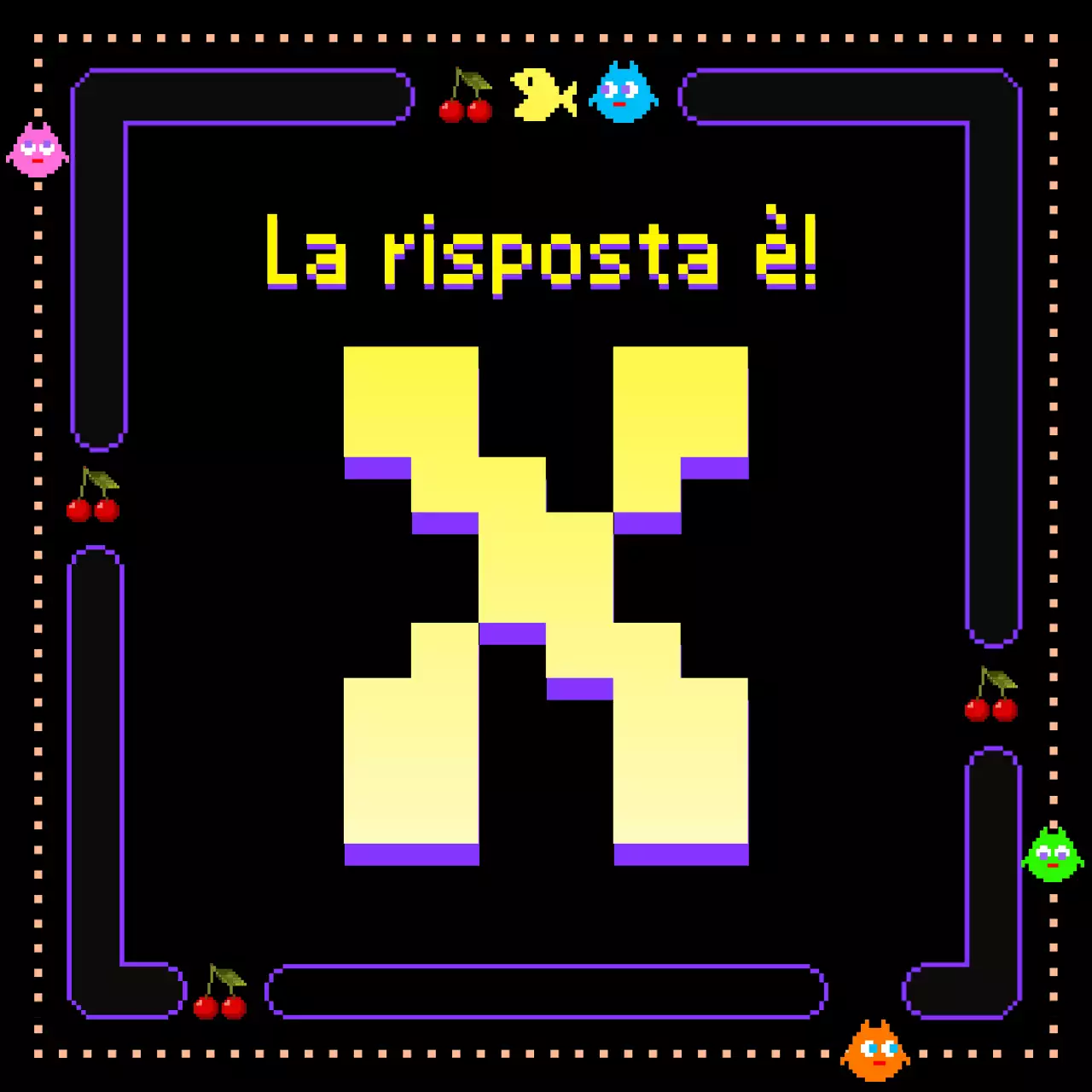 gioco classico carino in viola-nero-gialloConcept OXQuiz