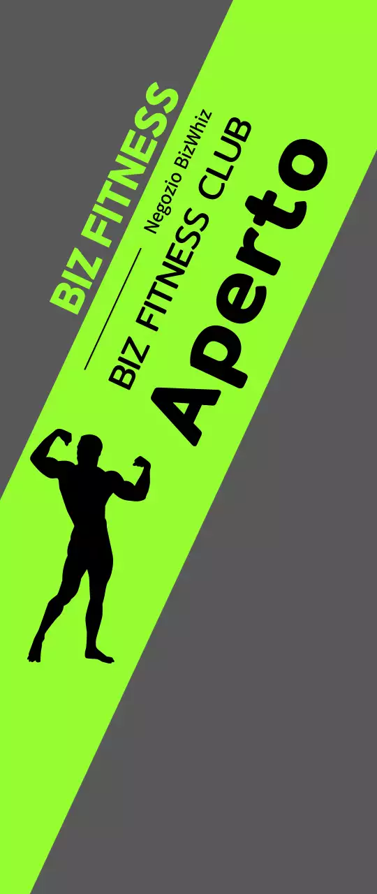 Striscione di apertura del centro benessere con sagoma di uomo su base fluorescente