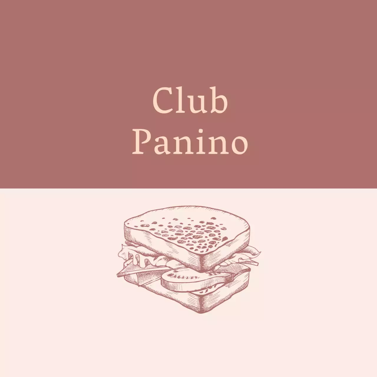 Rosa illustrazione vintage cibo panino etichetta