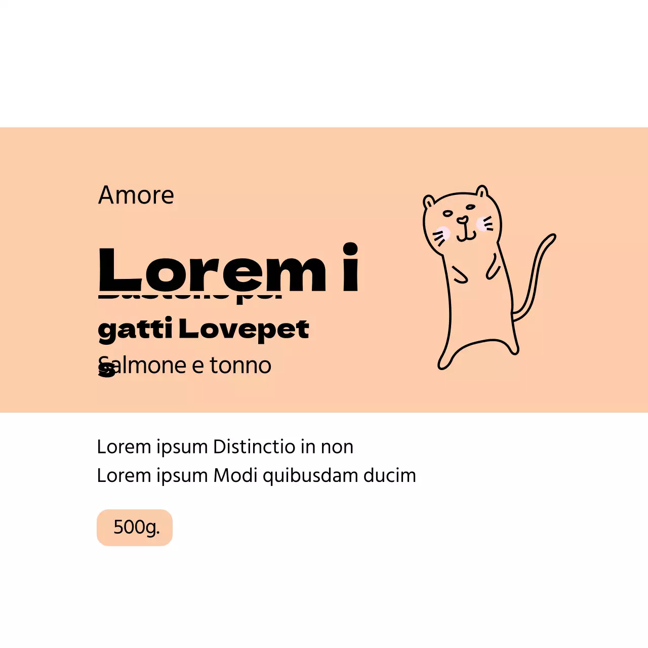 Etichetta ordinata per animali domestici con illustrazione rosa