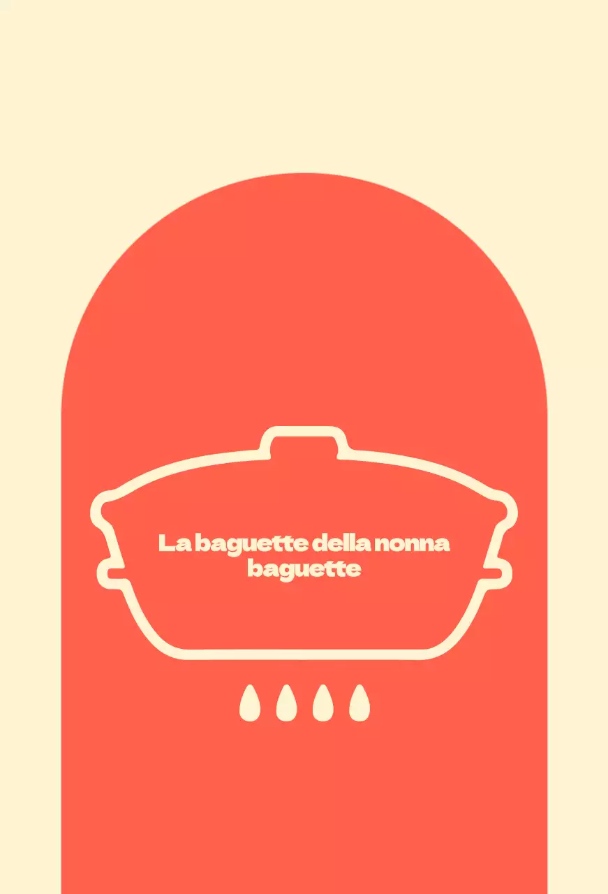 Baguette della nonna in balsa con forme arcuate rosse su sfondo avorio