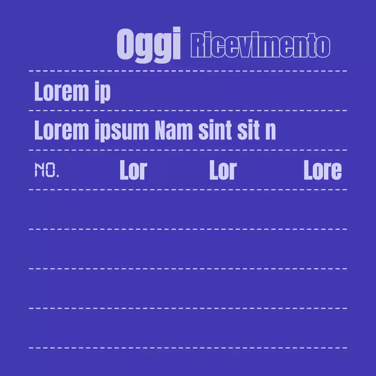 Semplice modello di concetto di ricevimento in blu navy e malva