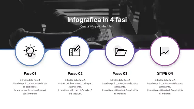 Un'infografica pulita in blu