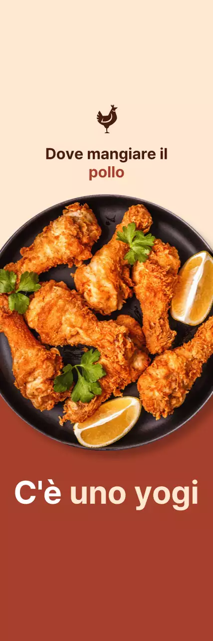 Promozione del pollo piccolo su sfondo marrone e avorio