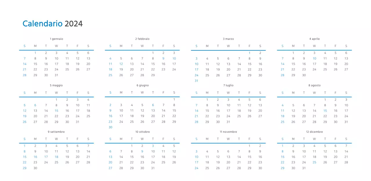 Calendario aziendale da tavolo bianco e semplice