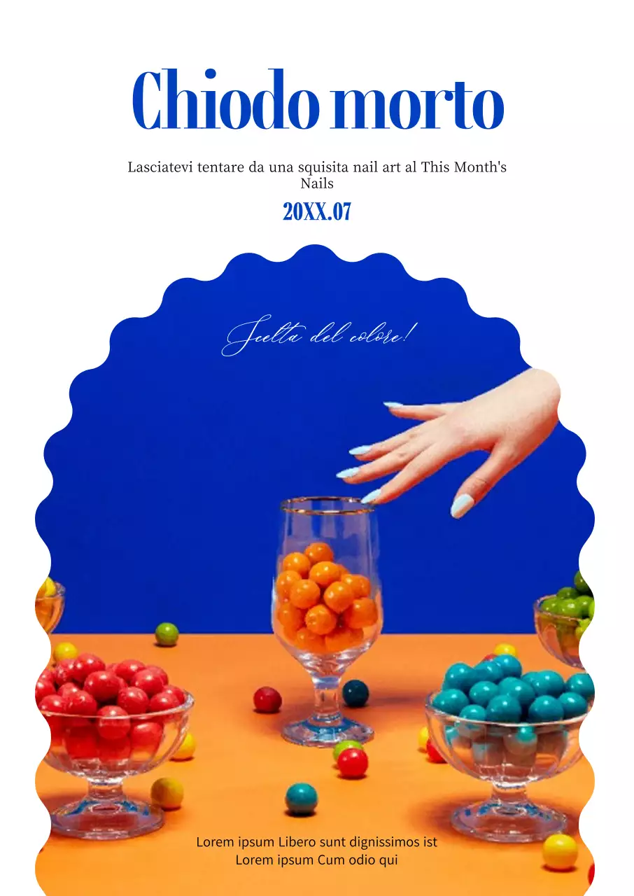 Promuovere un'unghia blu e fredda del mese