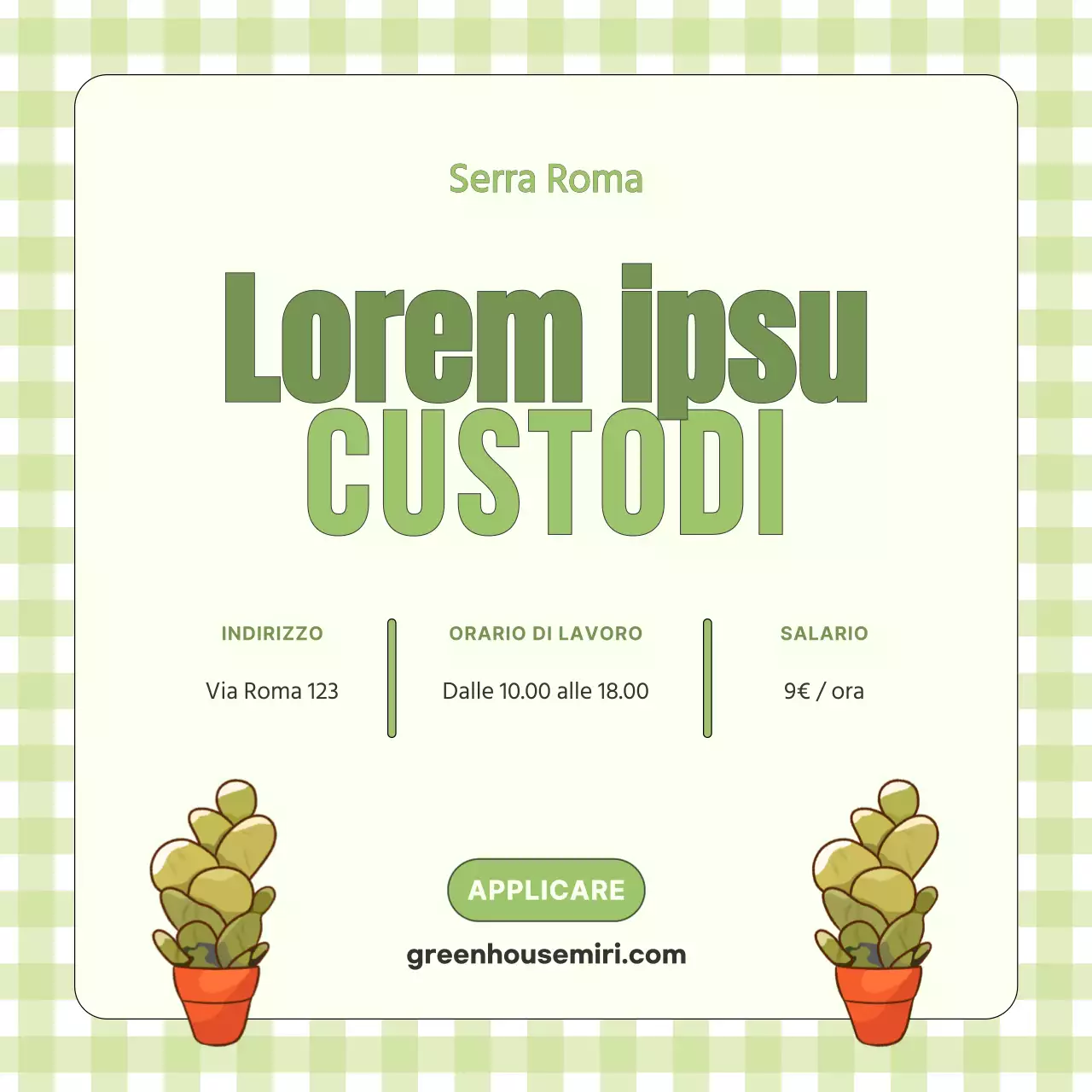 Verde lime Volantino di reclutamento del personale in giardino fresco e carino V1