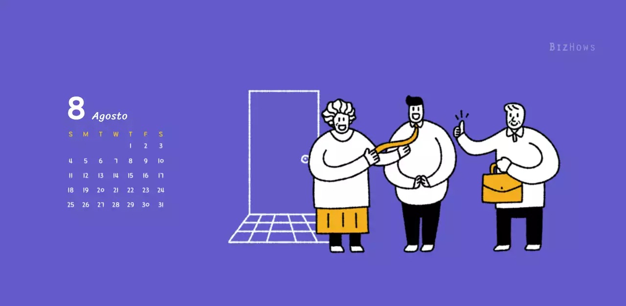 Calendario di Capodanno con simpatiche illustrazioni al tratto