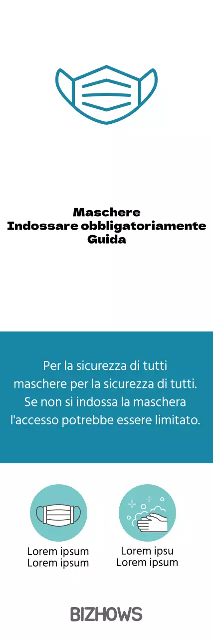 Maschere facciali bianche e blu obbligatorie