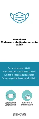 Maschere facciali bianche e blu obbligatorie