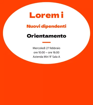 Cornice semplice in arancione e nero per informazioni sull'orientamento dei nuovi assunti