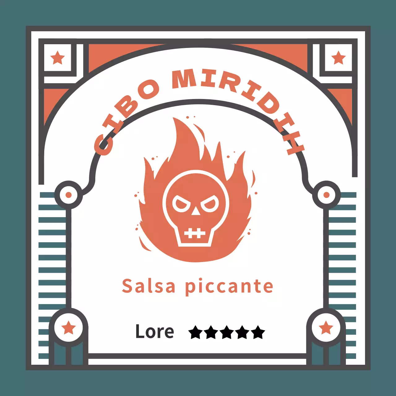 Adesivi colorati vintage per salsa piccante